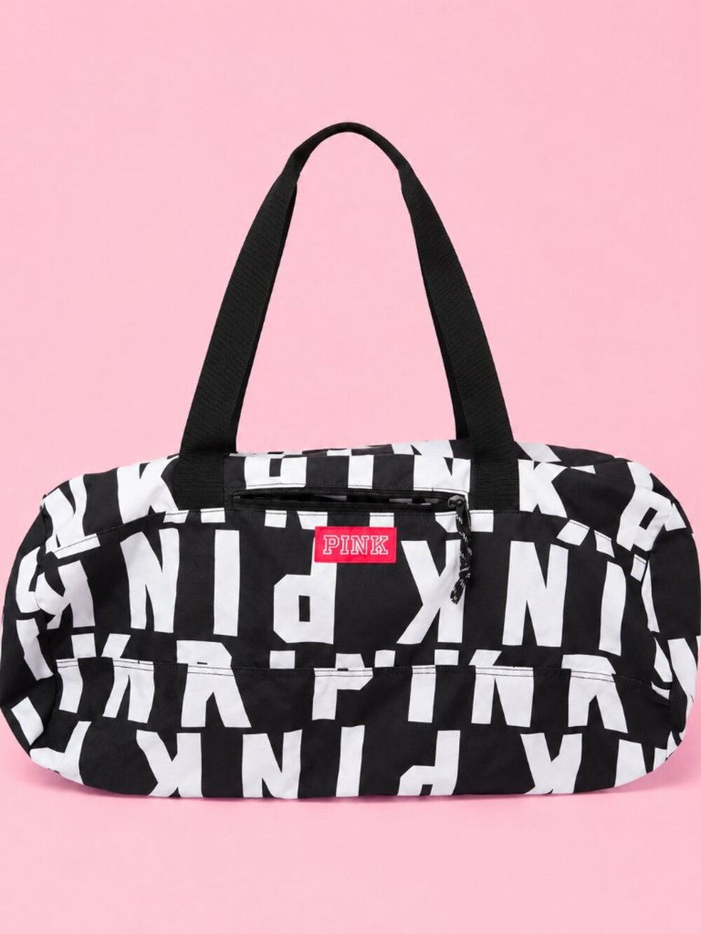 PINK Victoria’s Secret Black & White Logo Duffel Gym Bag